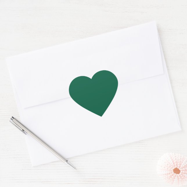 Cœur Sticker Coeur vert foncé riche (Enveloppe)