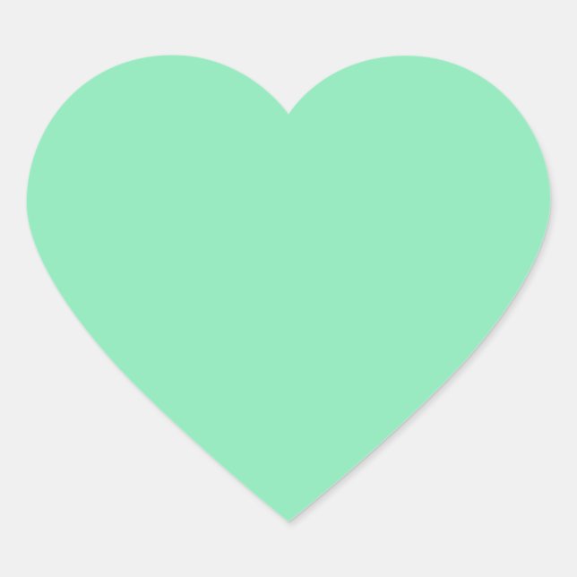 Cœur Sticker Coeur Vert Mint Pastel clair (Devant)