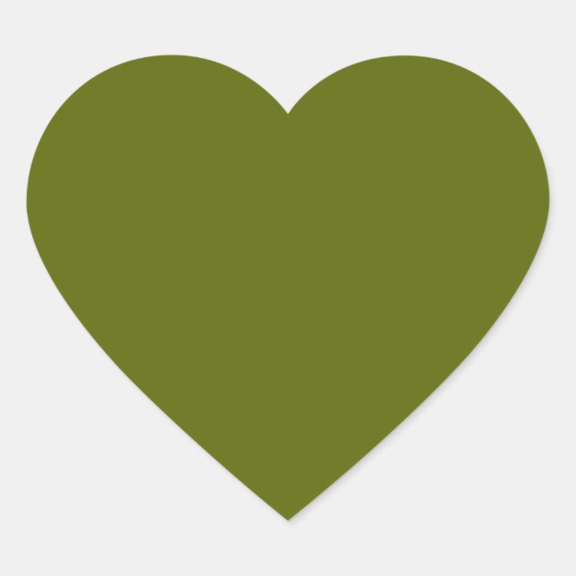 Cœur Sticker Coeur Vert Olive (Devant)