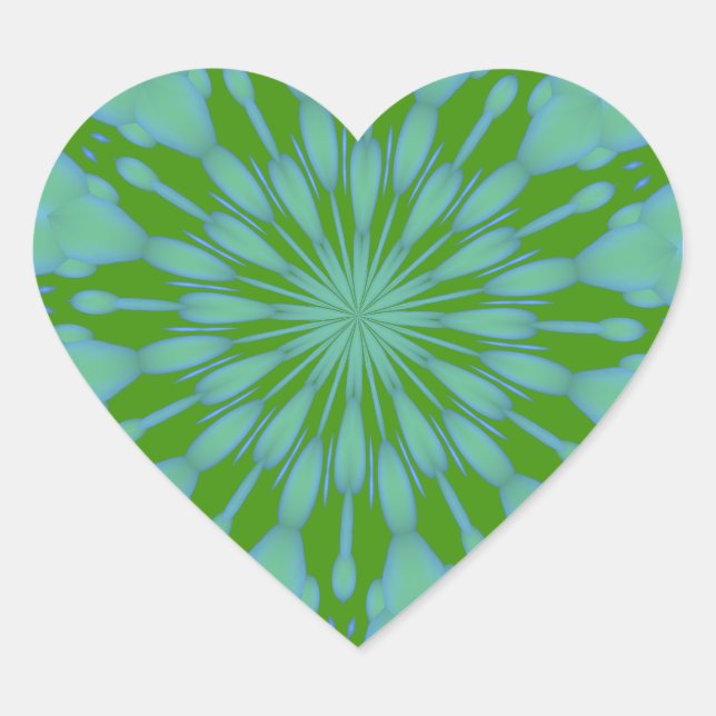 Cœur Sticker Coeur Zen Bubble Vert (Devant)