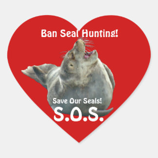 Cœur Sticker contre la chasse au phoque de BÉBÉ