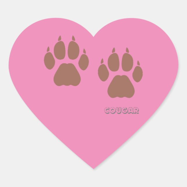 Cœur sticker custom cougar (Devant)