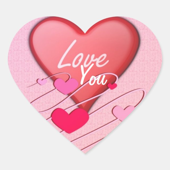 Cœur Sticker d'amour des coeurs (Devant)