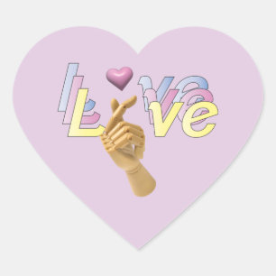 Cœur Sticker d'amour du coeur, je t'aime du doigt