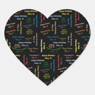 Cœur Sticker d'anniversaire 21 mai