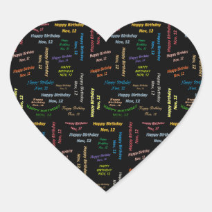 Cœur Sticker d'anniversaire du 12 novembre
