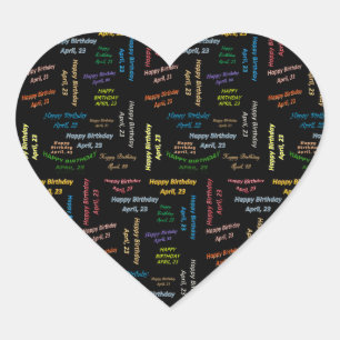 Cœur Sticker d'anniversaire du 23 avril