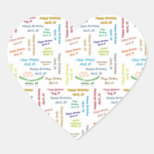 Cœur Sticker d'anniversaire du 29 avril