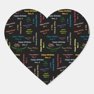 Cœur Sticker d'anniversaire le 5 novembre