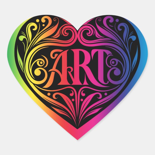 Cœur Sticker d'art cardiaque coloré (Devant)