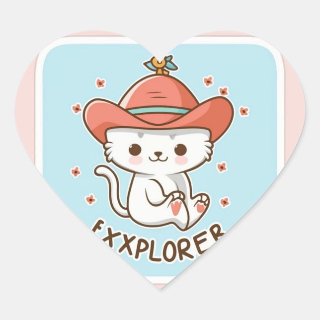 Cœur Sticker d'aventure de commerce de gros - Cute Kitt (Devant)