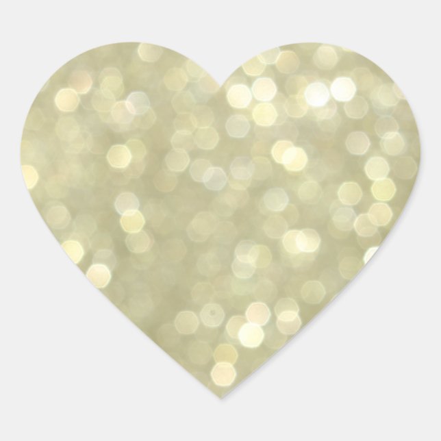 Cœur Sticker de coeur à étincelles d'or (Devant)