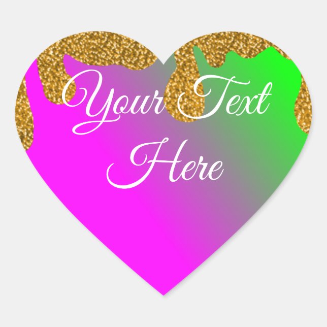 Cœur Sticker de coeur de Glittery pour une touche d'éti (Devant)