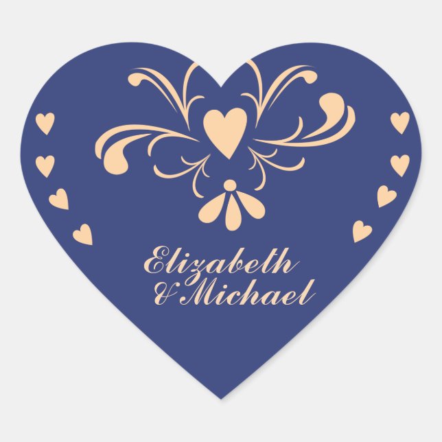 Cœur Sticker de coeur de marine et de pêche (Devant)