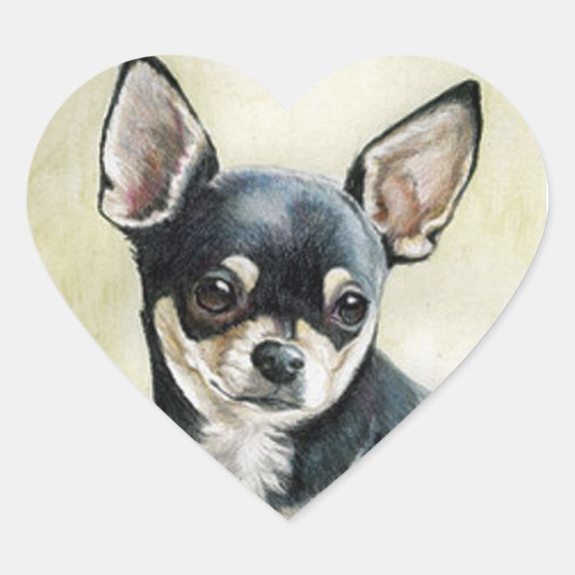 Cœur Sticker de coeur du Chihuahua (Devant)