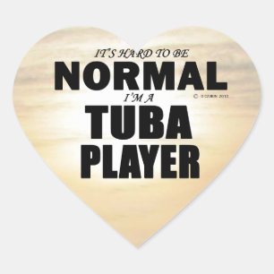 Cœur Sticker de coeur du joueur Tuba normal