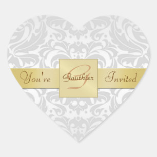 Cœur Sticker de coeur en métal argenté