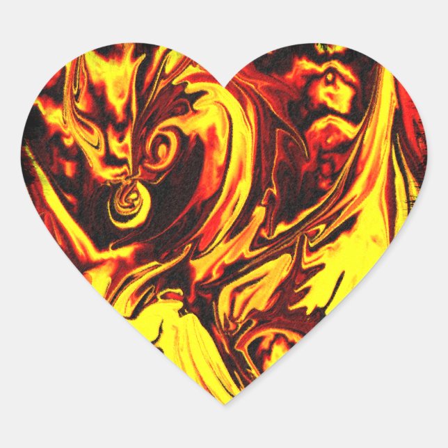Cœur Sticker de coeur Fire Spirit (Devant)