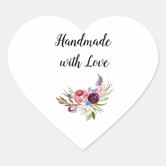 Cœur Sticker de coeur Hande fait avec amour (Devant)