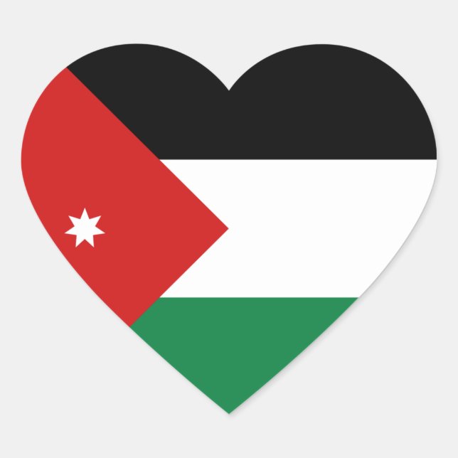 Cœur Sticker de coeur Jordan Flag (Devant)