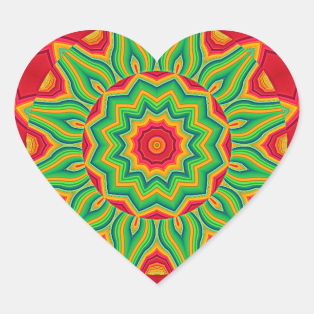 Cœur Sticker de coeur Mandala (Devant)