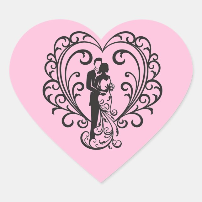 Cœur Sticker de coeur mariage Couple (Devant)