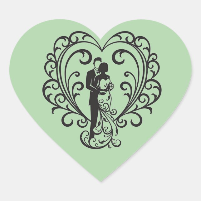 Cœur Sticker de coeur mariage Couple (Devant)