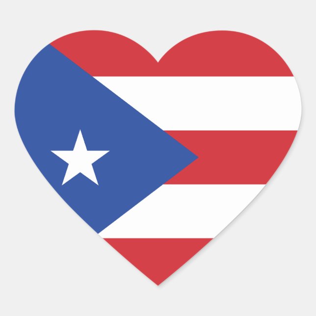 Cœur Sticker de coeur Porto Rico Flag (Devant)