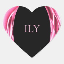 Sticker de coeur rose Rose métallique