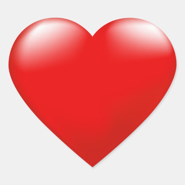 Cœur Sticker de coeur rouge de la Saint-Valentin (Devant)