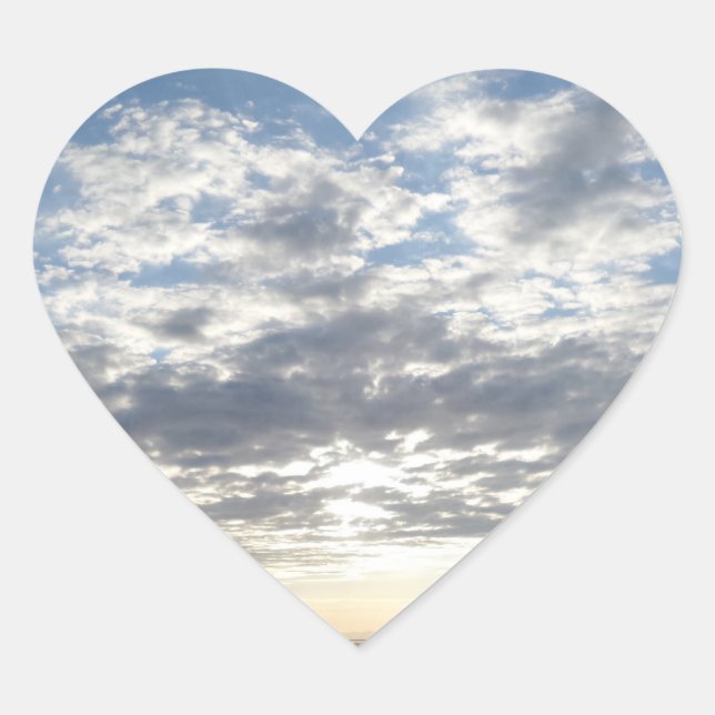Cœur Sticker de coeur Sky & Clouds (Devant)