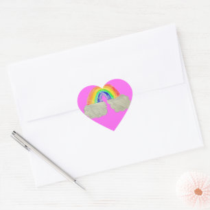 Cœur Sticker de dessin arc-en-ciel