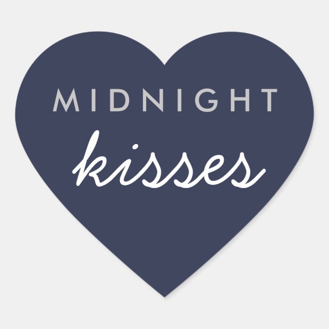 Cœur Sticker de fête de mariage de baisers de minuit Ma (Devant)