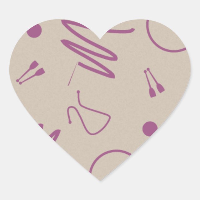 Cœur Sticker de gymnastique rythmique (Devant)