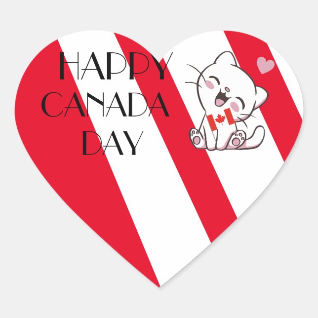 Cœur Sticker de la fête du Canada (Devant)