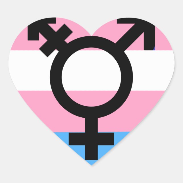 Cœur Sticker de la fierté transgenre MTF FTM (Devant)
