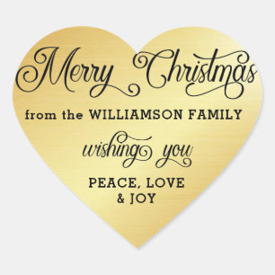 Cœur Sticker de Noël en forme de coeur personnalisé