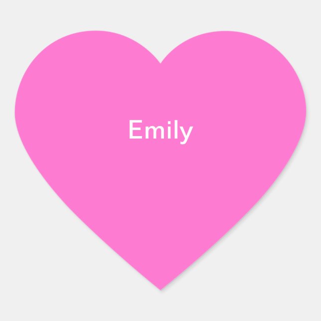 Cœur Sticker de nom Emily Kids Personnalisé rose blanc (Devant)