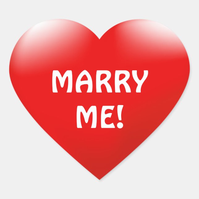 Cœur Sticker de proposition de coeur rouge de Marie (Devant)