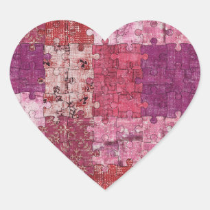Cœur Sticker de puzzle de couleurs