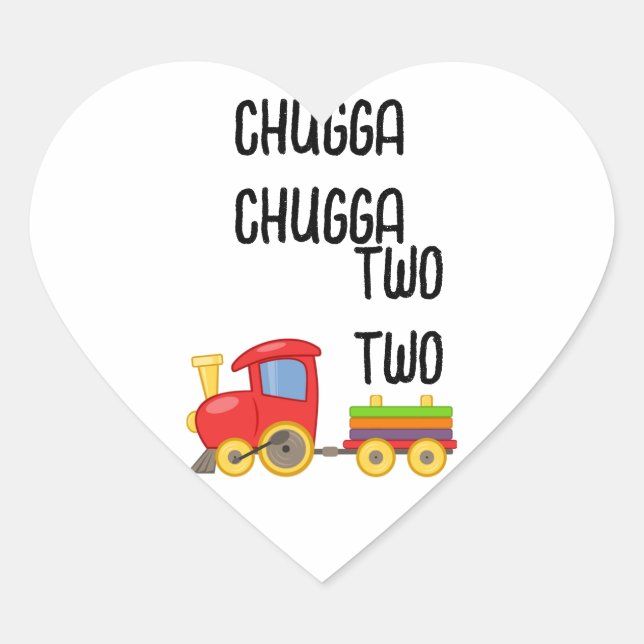 Cœur Sticker de train d'anniversaire (Devant)