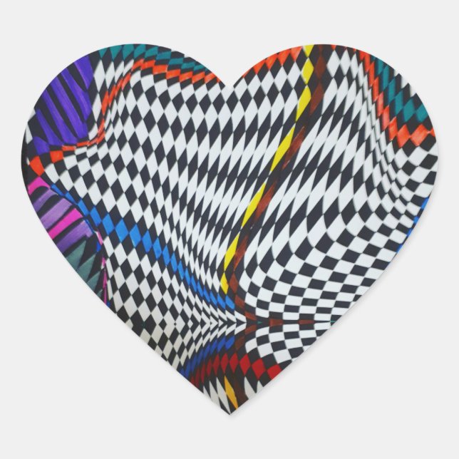 Cœur Sticker d'illusion optique (Devant)