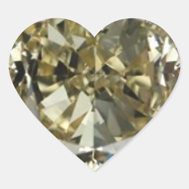 Cœur Sticker d'impression en diamant jaune coeur (Devant)