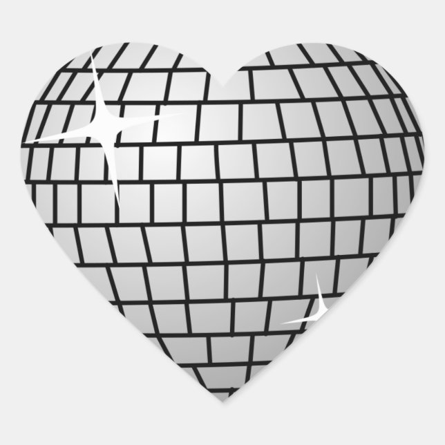 Cœur Sticker Disco Ball (Coeur) (Devant)