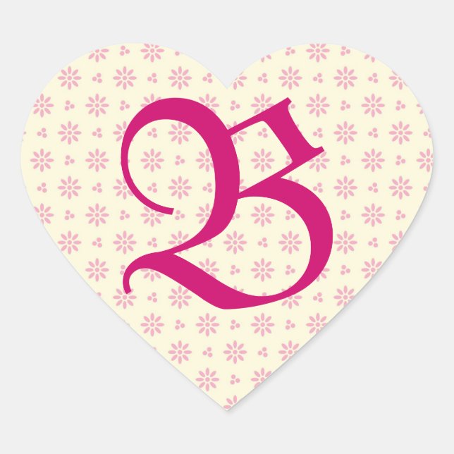 Cœur Sticker d'oeillet rose monogramme (Devant)