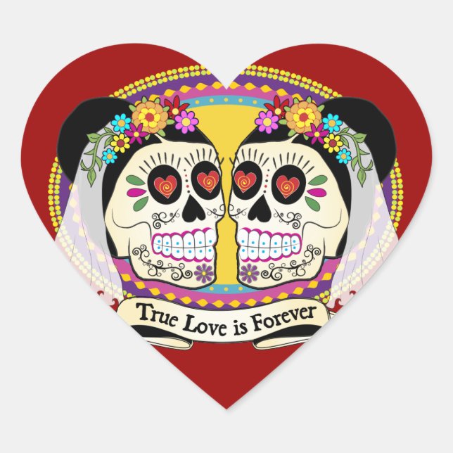 Cœur Sticker Dos Novias (2 Mariées) (Devant)