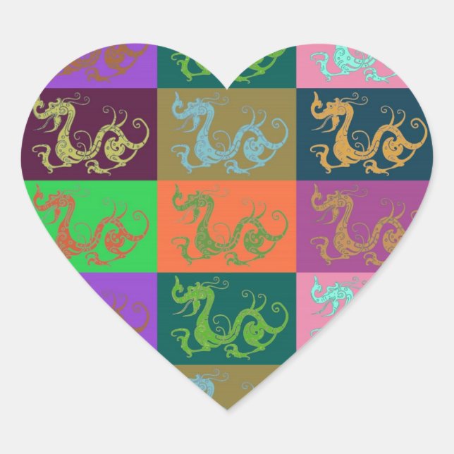 Cœur Sticker Dragons (Devant)