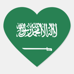Cœur Sticker Drapeau Arabie Saoudite