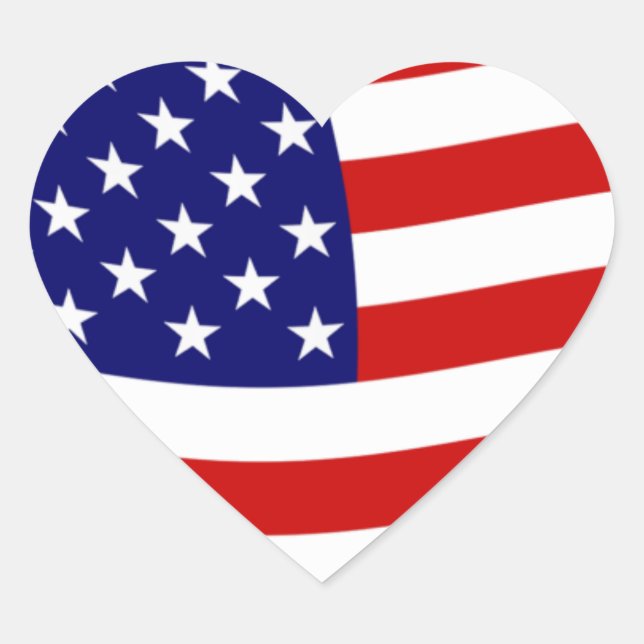 Cœur Sticker Drapeau des États-Unis (Devant)