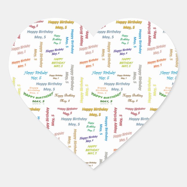 Cœur Sticker du 5 mai (Devant)